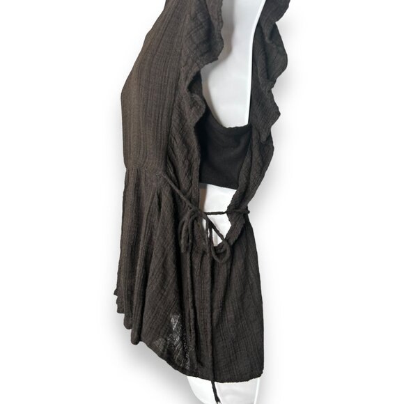 Free People FP One Black Petra Peasant Top - Picture 4 of 9